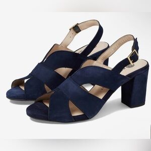 Eric Michael Suede Lark Heels Sz EU 40 or 9.5/10 New Without Box Navy Blue